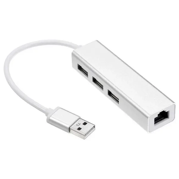 3 Port USB 3.0 Çoklayıcı + 100 Mpbs Ethernet USB Çevirici RJ45