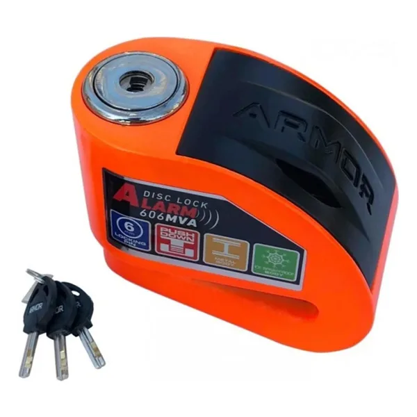 Armor 606 MVA 6 mm 120 dB Alarmlı Turuncu Disk Kilidi