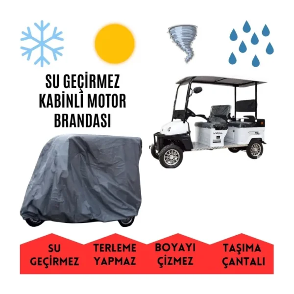 Arora Polo Plus Kabinli 4 Tekerlekli Motor Brandası Su Geçirmez