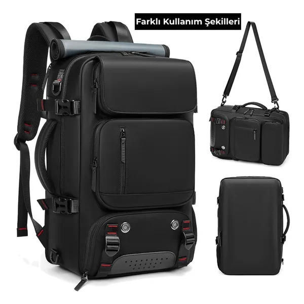 Ayakkabı Bölmeli Su Geçirmez Spor & Seyahat Sırt Çantası - 30L - 16" Laptop Bölmeli