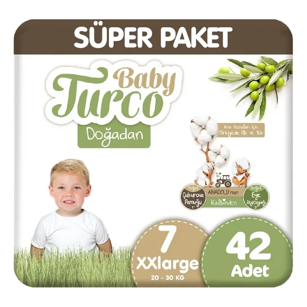 Baby Turco Doğadan 7 Numara XX Large 42'li Bebek Bezi