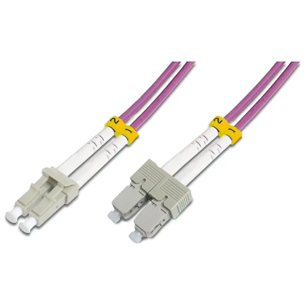 Beek LC-SC Fiber Optik Patch Kablo, Multimode OM 4 50/125 Duplex, 3.0mm, LSZH, 5 metre