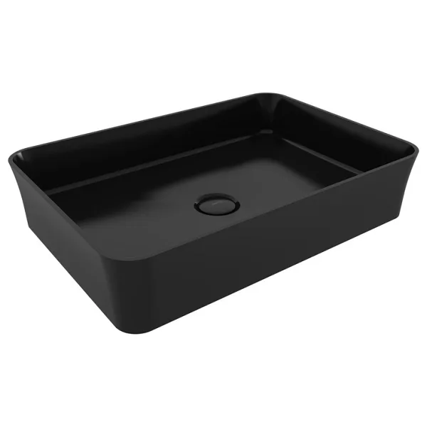 Bocchi Sottile Slim Line 1476-005-0125 55 cm Parlak Siyah Tezgah Üstü Lavabo