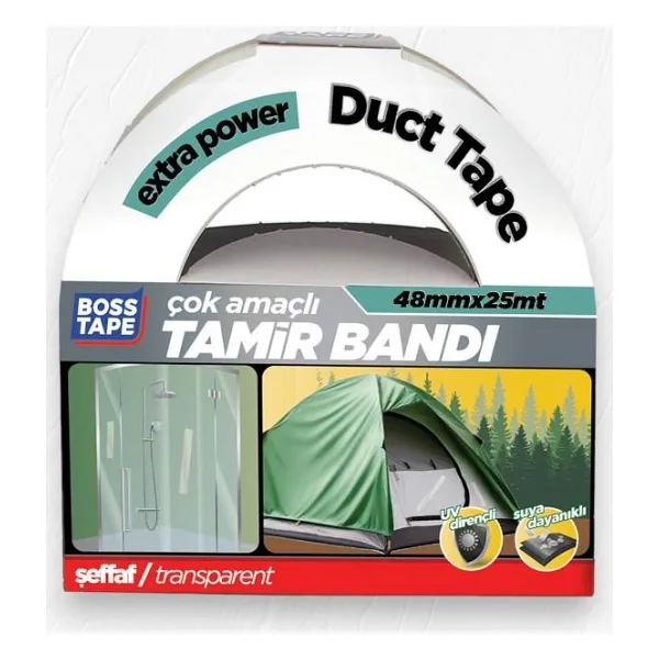 Boss Tape Duct Tape Tamir Bandı Şeffaf 48mmx25mt