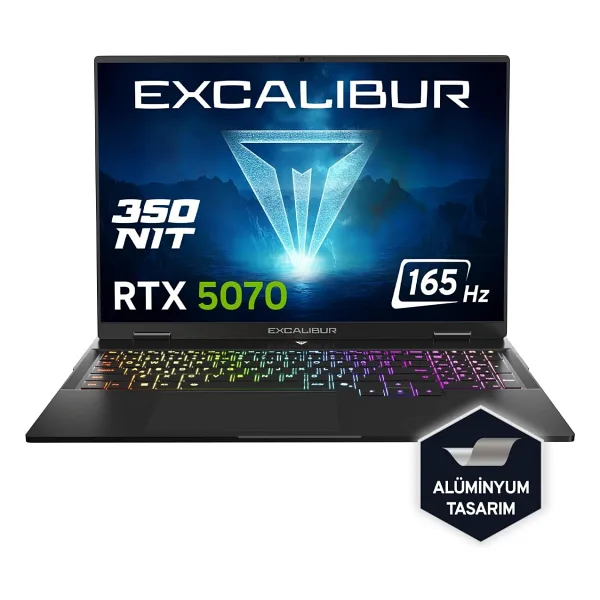 Casper Excalibur G915.1362-BV70X-C i7-13620H 16 GB 500 GB SSD RTX5070 16" WUXGA Gaming Laptop