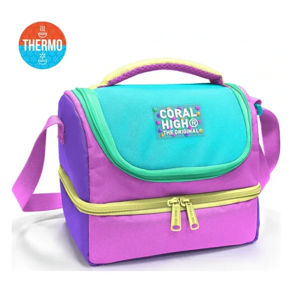 Coral High 37215 Çok Renkli 2 Katlı Termoslu Beslenme Çantası