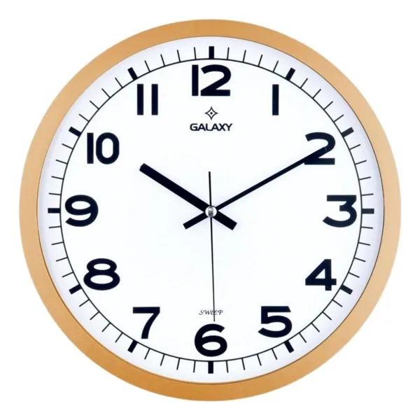 Galaxy 216-3 Serisi Metal Görünümlü Sessiz Akar Duvar Saati 30 cm