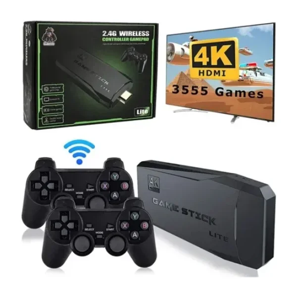 HEJARON LOBO 2.4g Uyumlu Kablosuz Çift Kol Oyunlar 4k Game Stick 3500 Oyun Atari