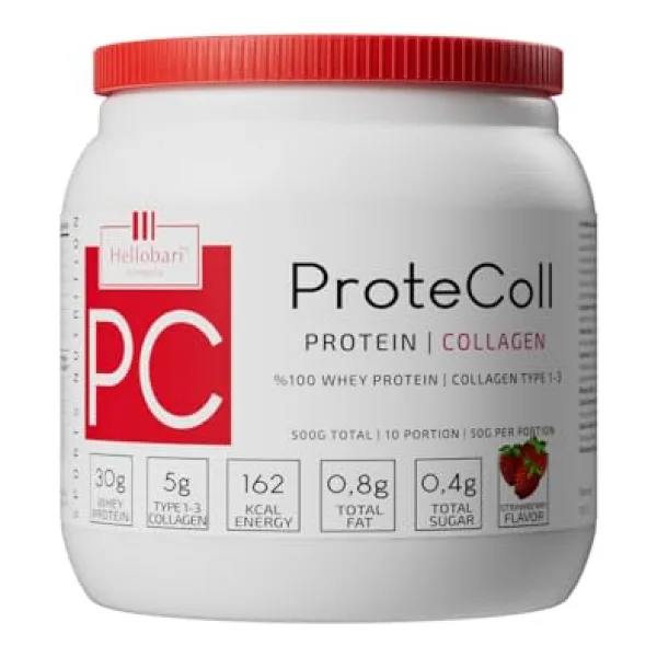 Hellobari Formula ProteColl Whey Protein&Kollajen Çilek Aromalı 10 Porsiyon