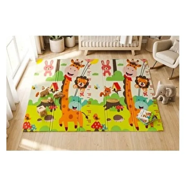 Holmen Katlanabilir Çift Taraflı Premium Oyun Matı - Halısı 150X200CM - Çok Renkli - 150 x 200 cm