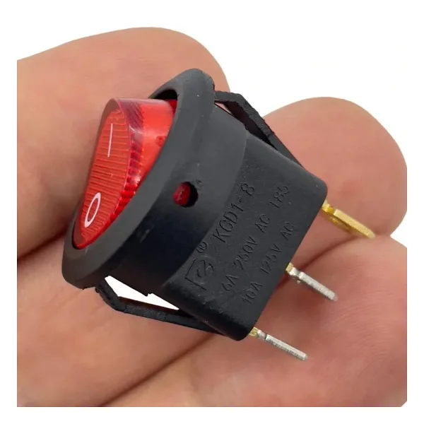 IC-131 Yuvarlak Işıklı Anahtar On-Off 3P Kırmızı