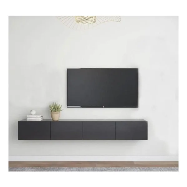 joy mob Tv Ünitesi Tv Sehpası Alt Modül Antrasit 240 Cm Mdf