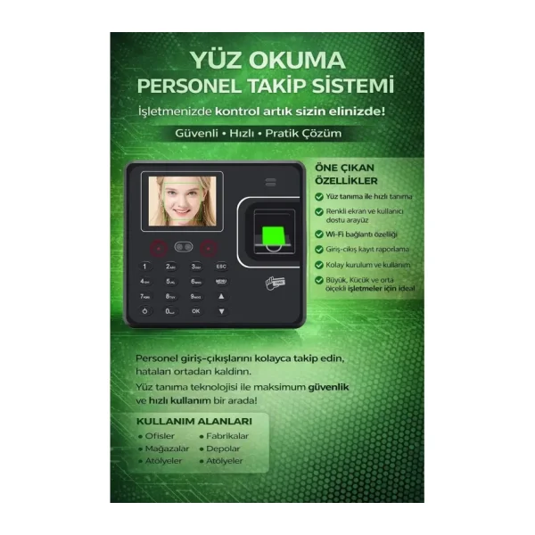 Kablosuz-Wifi Yüz Okuma Personel Takip-Web Giriş-Çıkış Yazılımı