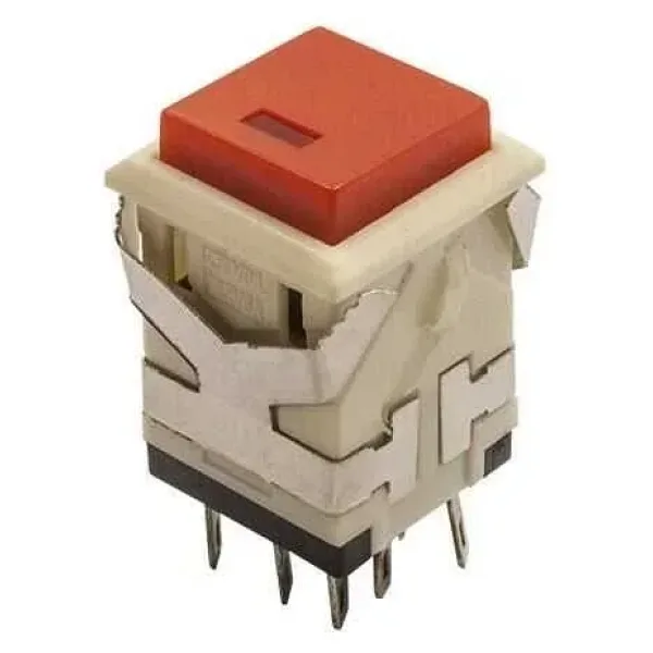 KD2-21 19mm Işıklı Yaylı Push Buton - Kırmızı