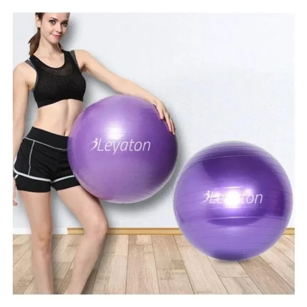 Leyaton Mor 55 Cm Pilates Topu Büyük Boy Kalın Yoga Pilates Top