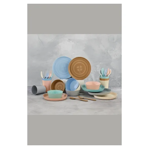 MAKRİ HOME 30 Parça Piknik Seti 6 Kişilik Tabak, Kase, Bardak, Kaşık, Çatal, Plastik