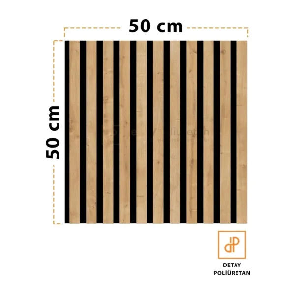 Mdf Ahşap Akustik Duvar ve Tavan Kaplama Paneli 50 x 50 cm Safir Meşe
