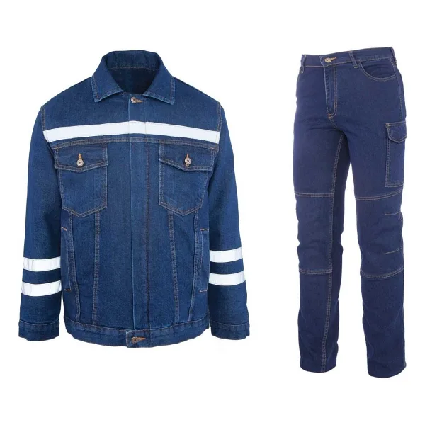 Myform Iş Takımı Likralı Kot Pantalon ve Kot Iş Montu Myform 3109-2150