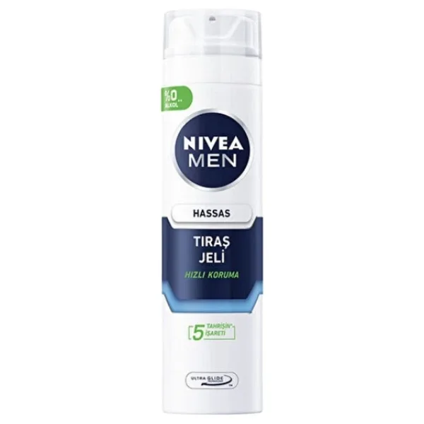 Nıvea Men Hassas Tıraş Jeli 200Ml, Hassas Ciltlere Özel Hızlı Koruma, ,