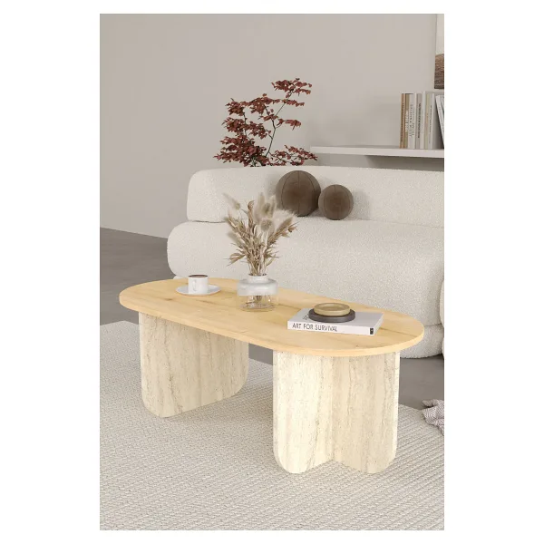 OBİ Atölye ELO Oval Orta Sehpa, Iskandinav Stil, Bohem, 110x50 cm