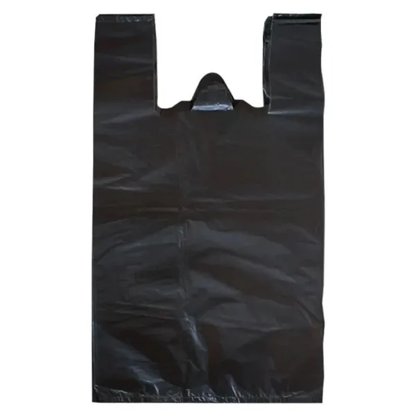 Omeyva Siyah Dökme Market Poşeti Torbası - Hışır Atlet Poşet - Battal Boy - 37 x 70 Cm. - 5 Kg