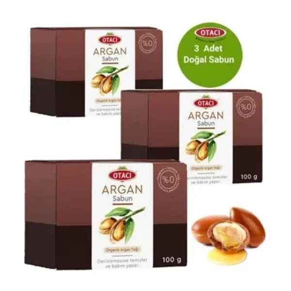 Otacı Organik Argan 100 gr 3 Adet Sabun