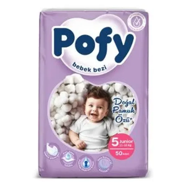 Pofy 5 Numara Junior 50'li Bebek Bezi