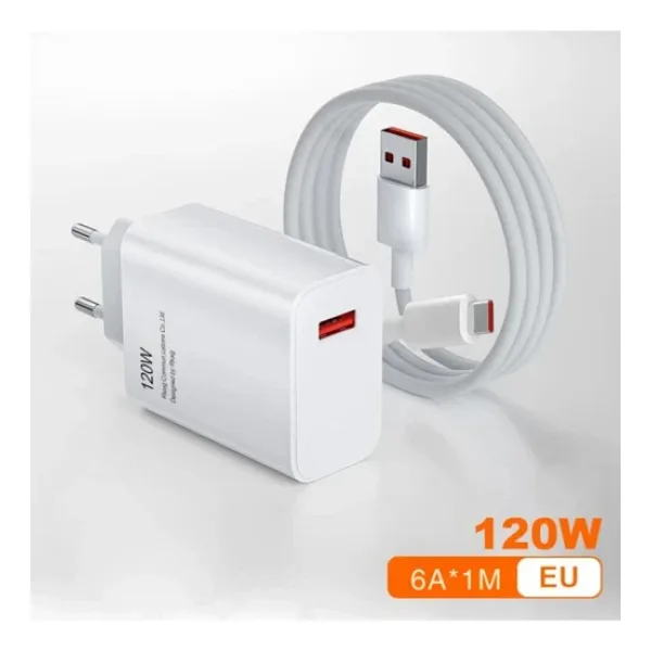 QÜMÜŞ 120 Watt Turbo Hızlı Şarz Aleti Adaptör ve Kablo Seti Type-c Samsung Galaxy Note 8 Uyumlu