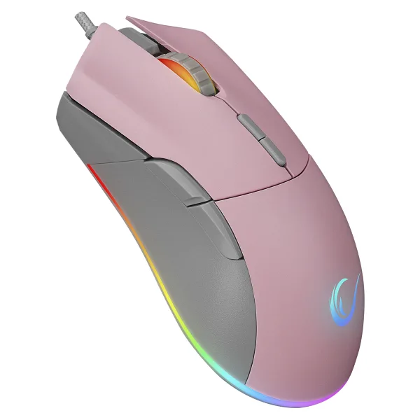 Rampage SMX-R21 Pembe RGB Makrolu Ergonomik Optik Kablolu Oyuncu Mouse