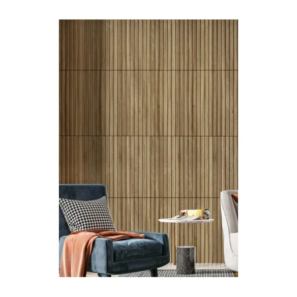 Renkli Duvarlar 50cmx50cm 1Adet 3D Abs Malzeme PVC Dayanıklı Duvar Paneli Silinebilir Lambiri Model Kahverengi Panel