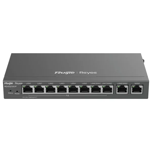 RUIJIE REYEE RG-EG210G-P 8 PORT 10/100/1000 7 PORT POE/POE+ 70 WATT YONETILEBILIR RACKMOUNT GATEWAY