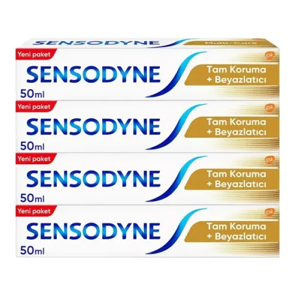 Sensodyne Tam Koruma Beyazlatıcı 50 ml 4 Adet Florürlü Diş Macunu
