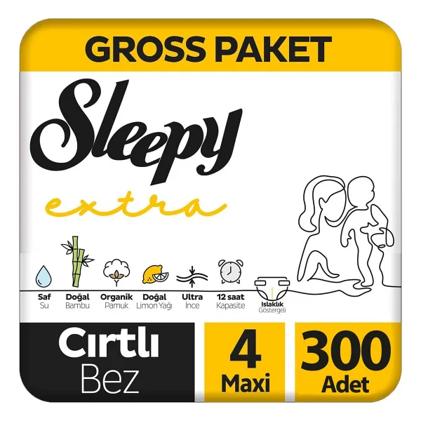 Sleepy Extra Günlük Aktivite 4 Numara Maxi 100'lü 3 Adet Bebek Bezi