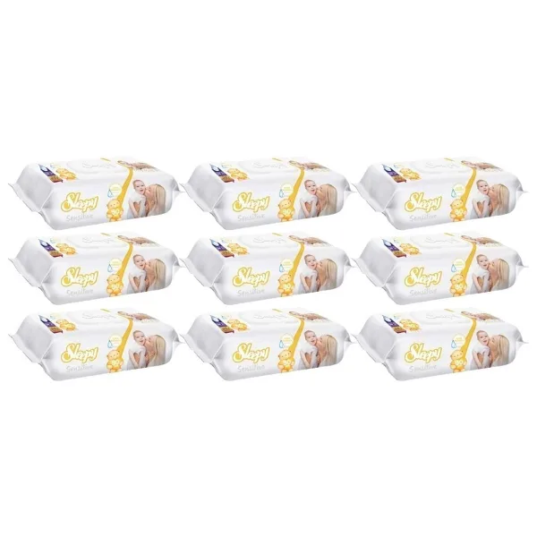 Sleepy Sensitive 90 Yaprak 9'lu Paket Islak Mendil