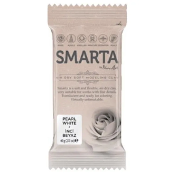 Smarta 60 Gr Metalik Beyaz İnci Modelleme Hamuru
