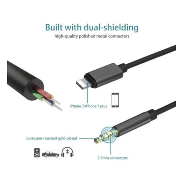 Telefon Kulübesi Lightning To Aux Kulaklık Çevirici 3.5 Mm Jack Girişli Iphone 3.5mm Araç Aux Dönüştürücü Ses Kablosu