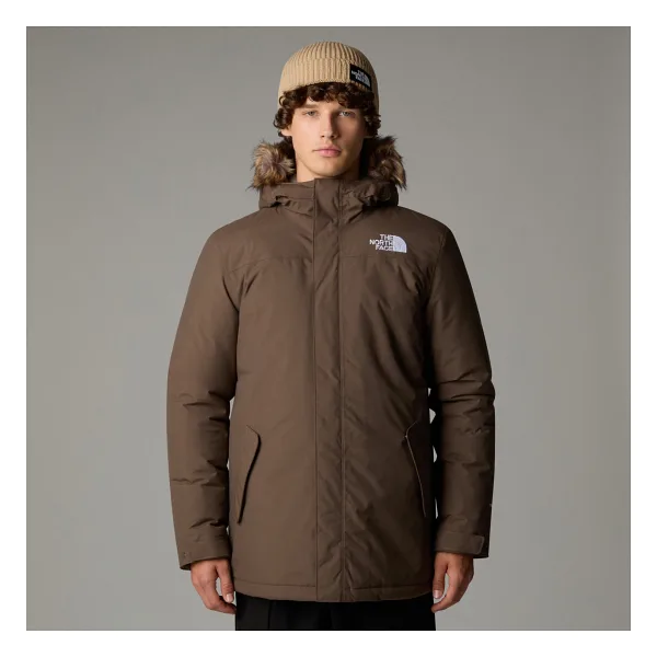 The North Face Zaneck NF0A4M8H1OI1 Kapüşonlu Kürklü Kahverengi Erkek Mont