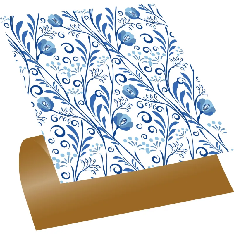 Tink Kendinden Yapışkanlı Mavi Sarmaşık Desenli Pvc Karo 30X30 cm (11 Adet) 1m2