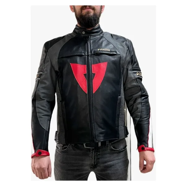 Venom D1 Racing Erkek Deri 3 Mevsim Motosiklet Montu
