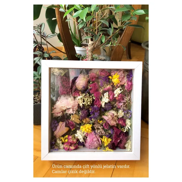 Verda Çerçeve 25x25x7 Cm Beyaz Derin Anı Çerçevesi-Derinlikli Anı Çerçevesi Gül Kutusu! Hkm Ticaret
