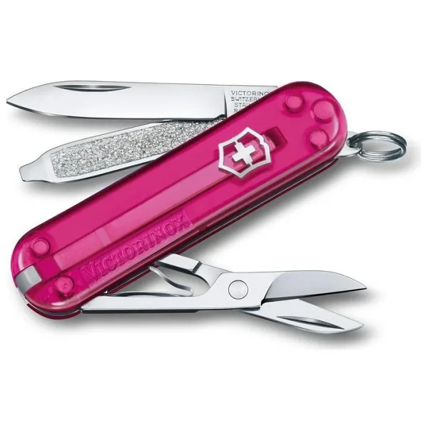 Victorinox Classic SD Transparent 0.6223.T5G Pembe 7 Fonksiyonlu Çok Amaçlı Çakı