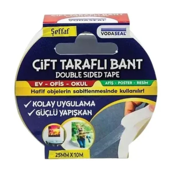 Vodaseal Çift Taraflı Filmik Bant 25 Mm 10 Metre