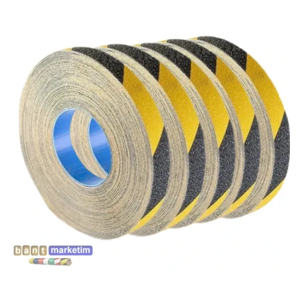 5 Adet Merdiven Kaydırmaz Kaymaz Bant 25Mm X 25Mt Sarı Siyah