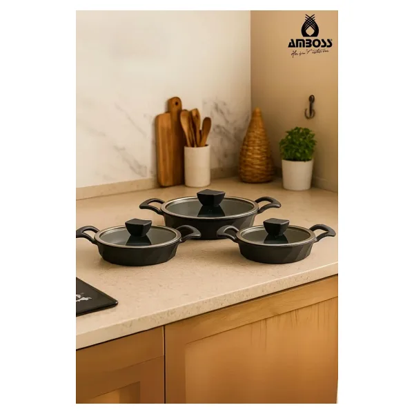 Amboss Vento 18-20-22 cm 6 Parça Titanyum Sahan Seti