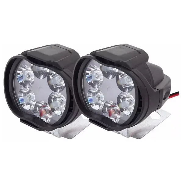ARSVİSİON Motosiklet Led Sis Farı 2 Li Set 12v 6 Led Motorsiklet Led Farı Çakar Ve Düz Yanar