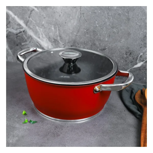 Aryıldız Trendy Induction Prestige Kırmızı 24x12 cm Tencere