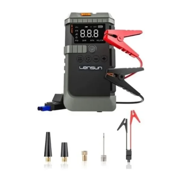 BAGAJON Lensun Ls99 Akü Takviye Cihazı 19.800 Mah 4'ü 1 Arada Powerbank, Hava Kompresörü, Lcd Ekran,150psi