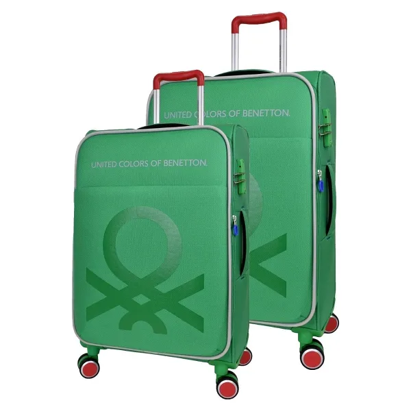 Benetton BNT2200 Ultra Light Kumaş Orta + Büyük Boy 2'li Valiz Seti