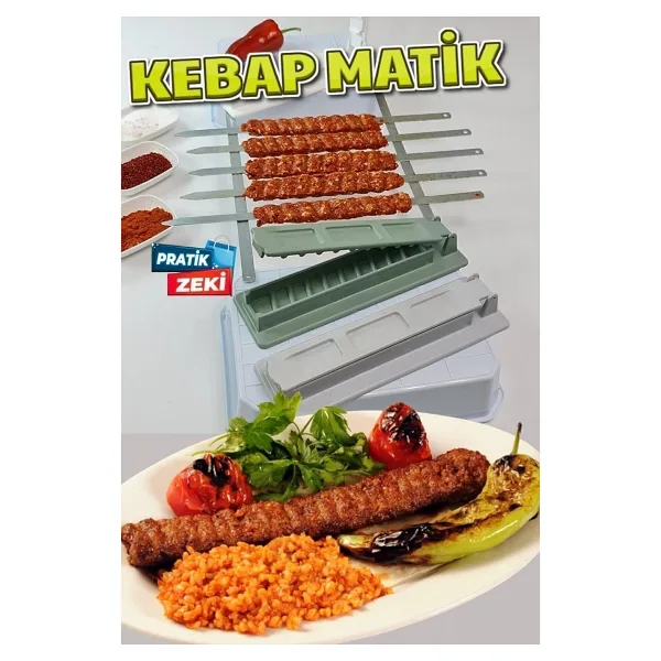 Bev Kitchen Kebapmatik Adana Urfa Kebap Kalıbı Aparatı Pratik Hızlı Kebap Makinesi Kutusu Kebap Matik Kalıp