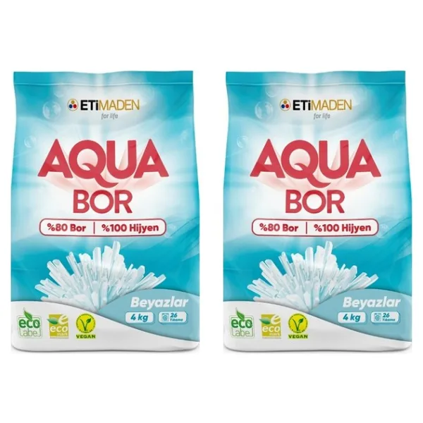 Boron Aquabor Doğal Mineralli 4 kg Beyaz Deterjan Seti